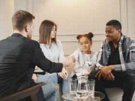little girl shaking hands