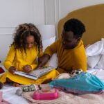 father helping child with homework