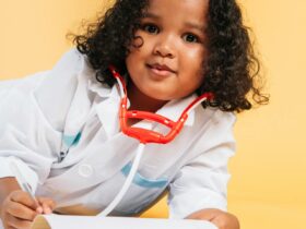 child dressed as a doctor