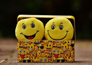 happy emoticons in a box